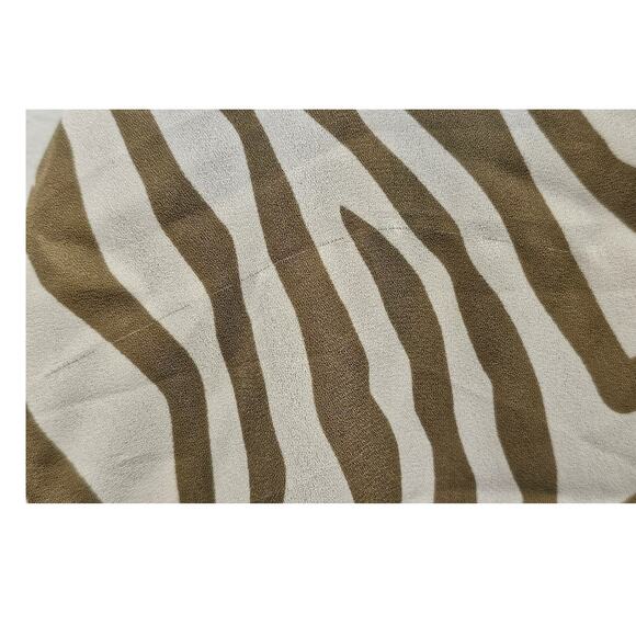 Michael Kors Zebra Animal Print Top Tie Sleeve Smocked Waist Small Lightweight - Picture 7 of 10